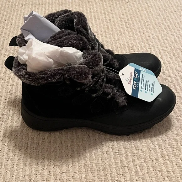 NIB BareTraps Black Fur-Lined Winter Boots Size 7.5 - Picture 1 of 4
